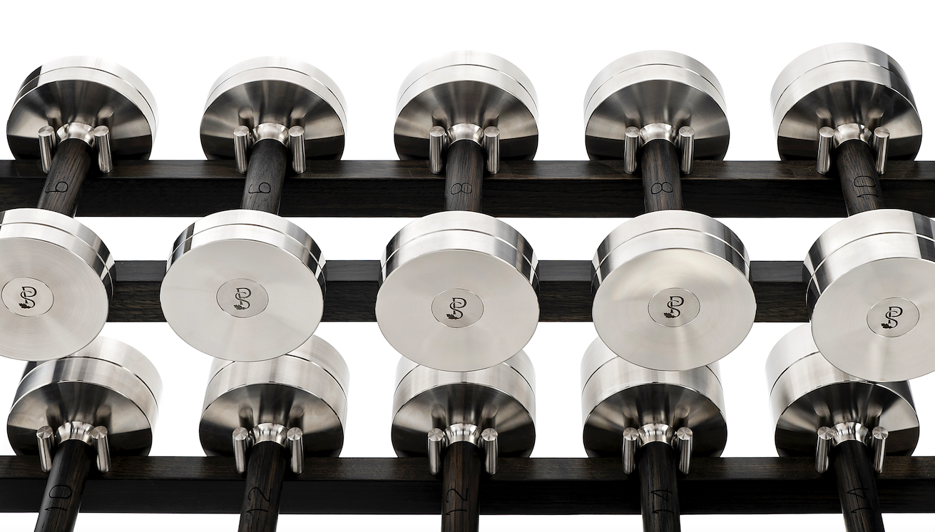 How we brand the end-plates on our Custom Dumbbells